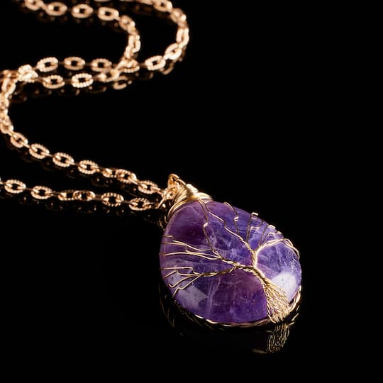 Signature Amethyst Wire Wrapped Pendant by Bead Landing™
